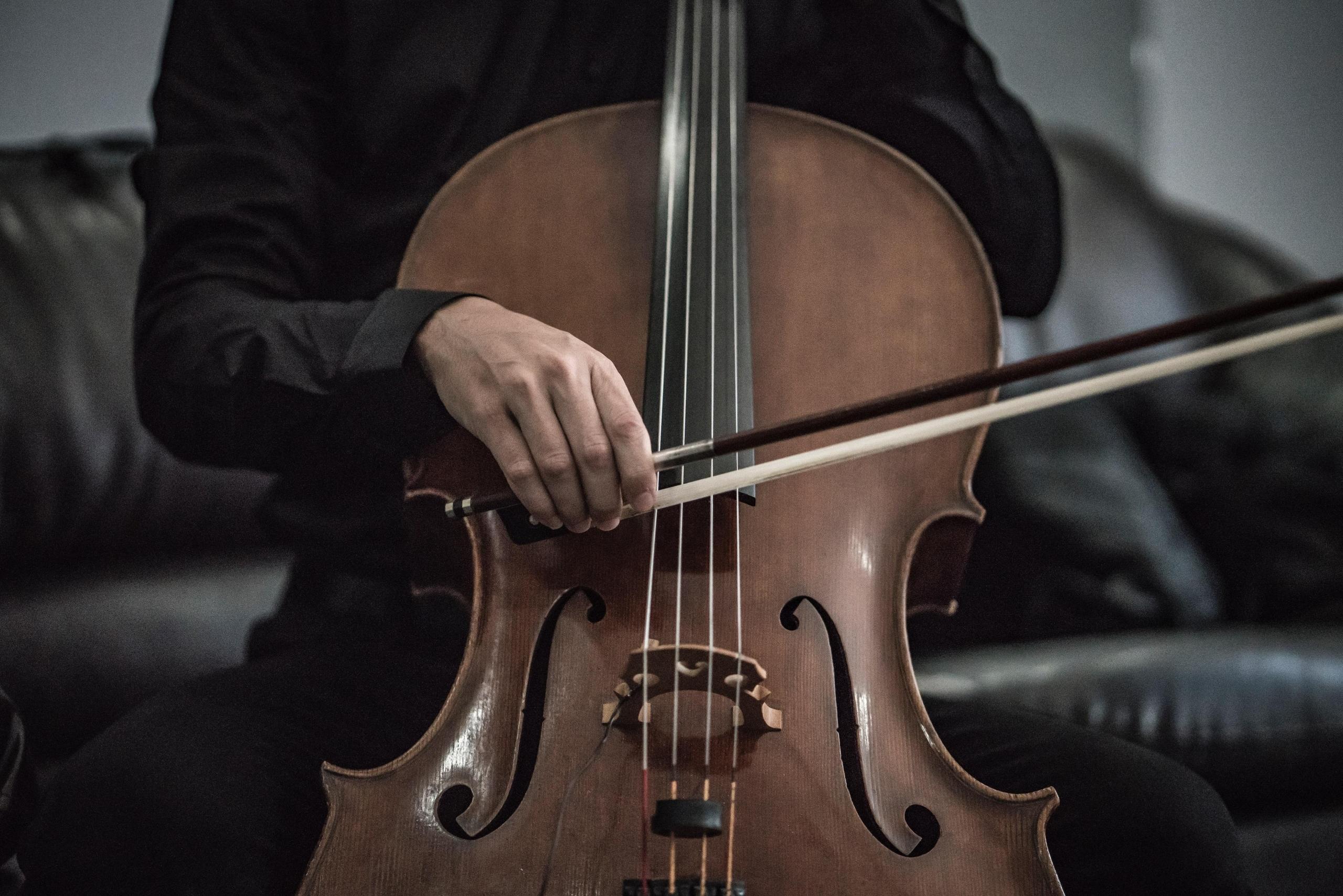 Musikinstrument Violoncello oder Cello klassische Musik Stock