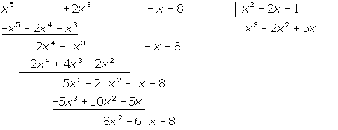 Polynomdivision, tredje algebraiska termen